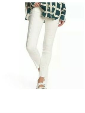 Free People Jeans Del RayRaw Hem White High-Rise Jeans 27R